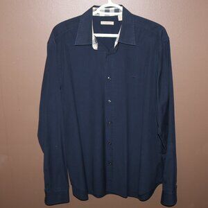 Burberry Brit Long Sleeve Navy Button up Sz XXL